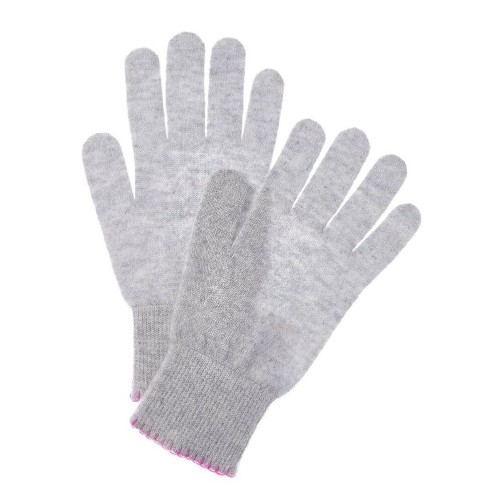 Brodie Cashmere Whipstitch Cashmere Gloves, Grey